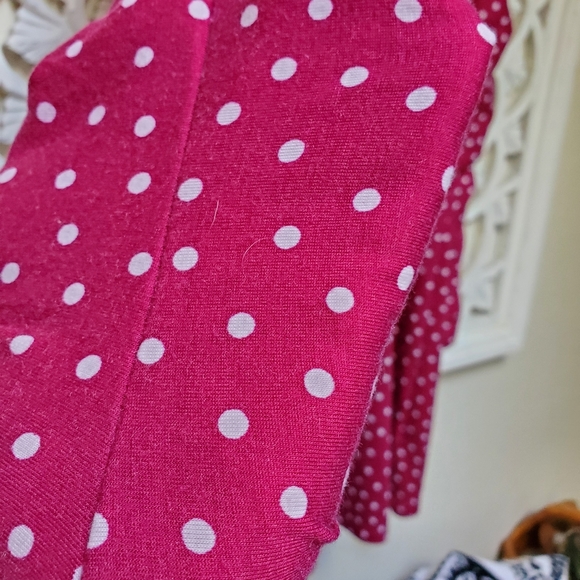 Raspberry Red Polka-dot Knit Fall Mini Dress by Capsule Simply Be UK 16 … - Picture 4 of 9